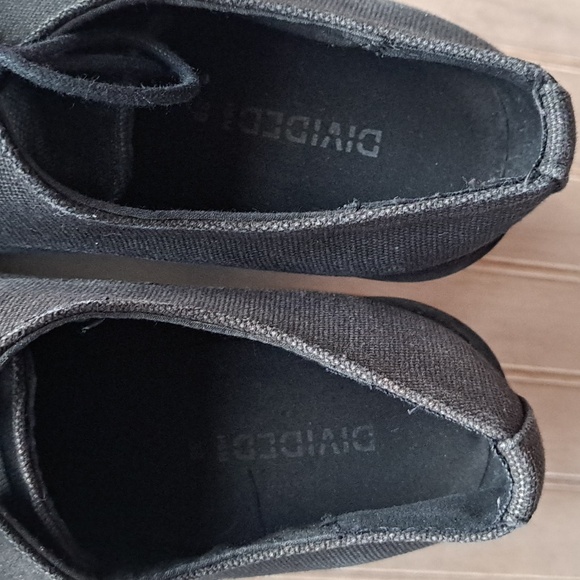 DIVIDED H&M Black Chunky Y2K Platform Lace-Up Edgy Trendy Bold Heel Shoes - Picture 5 of 13